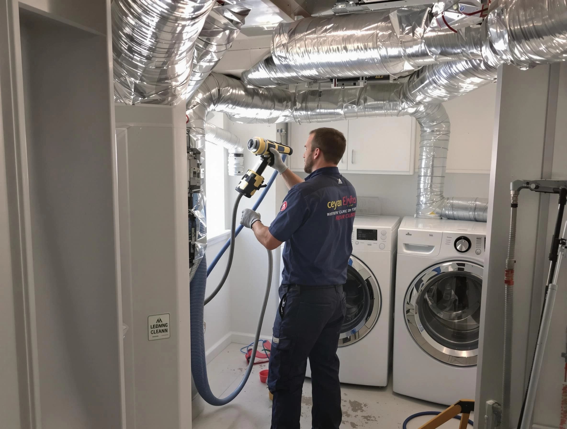 Colonial Heights Dryer Vent Cleaning specialist using advanced equipment for thorough duct cleaning in Colonial Heights
