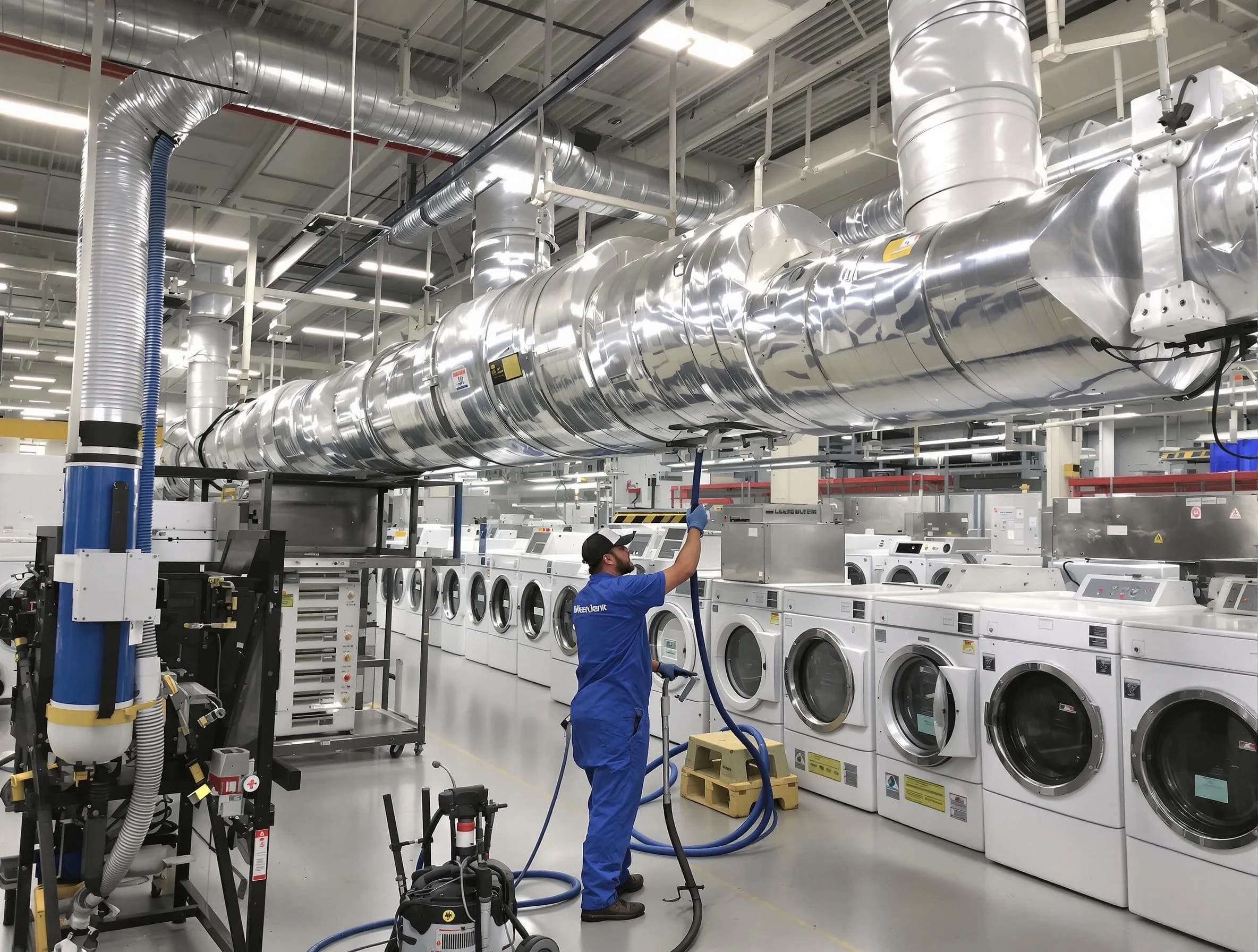 Colonial Heights Dryer Vent Cleaning team performing heavy-duty industrial dryer vent cleaning in Colonial Heights