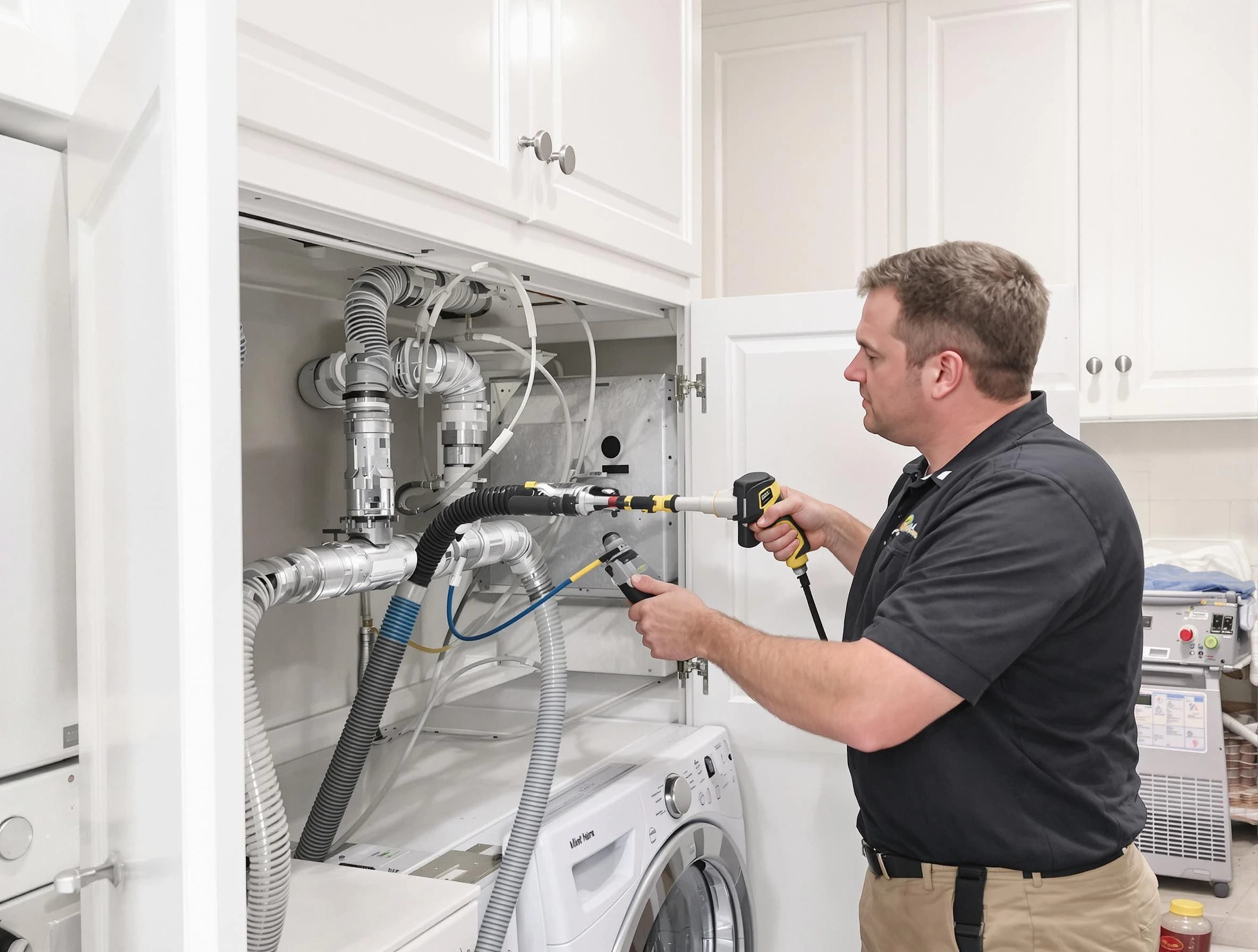 Colonial Heights Dryer Vent Cleaning professional removing severe blockage from a clogged dryer vent in Colonial Heights