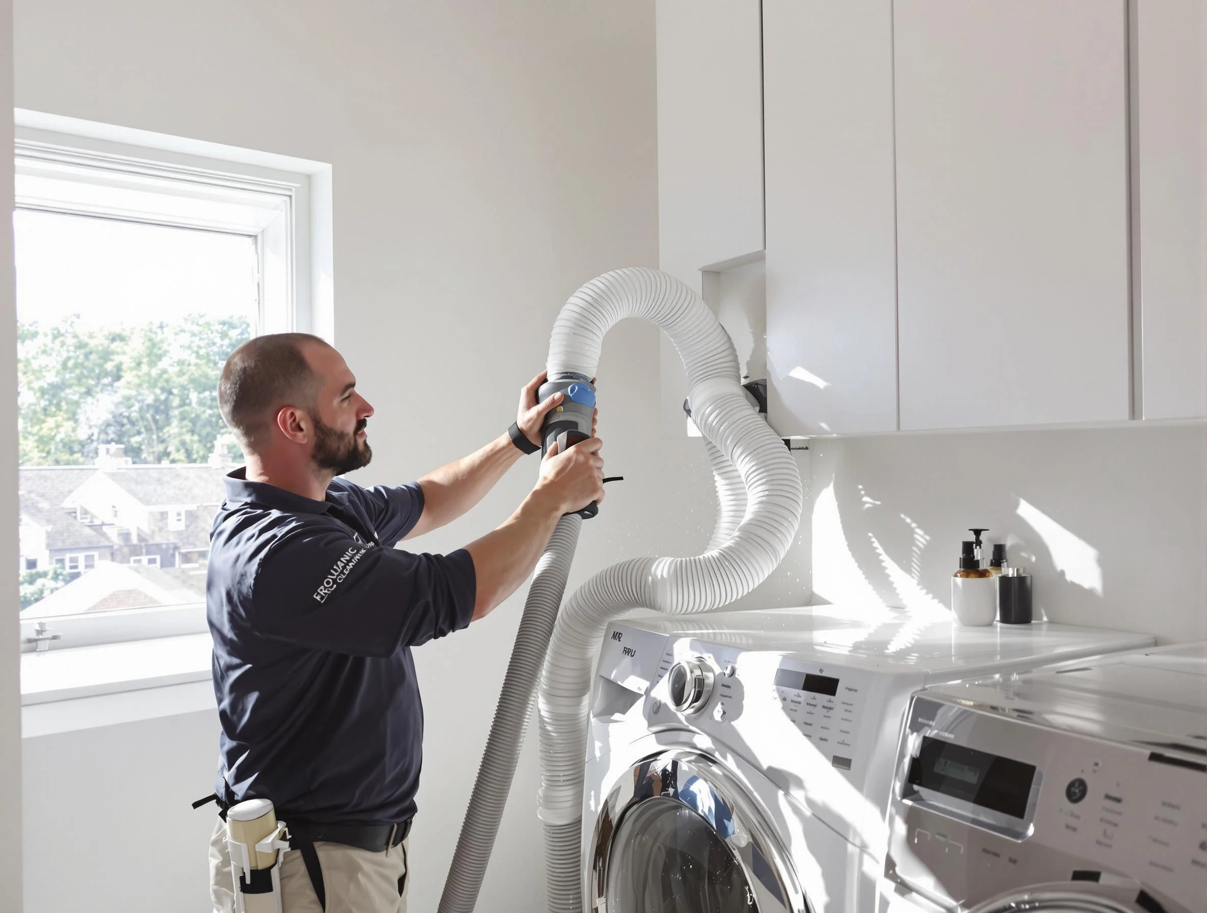 Certified Colonial Heights Dryer Vent Cleaning technician performing dryer vent cleaning in Colonial Heights